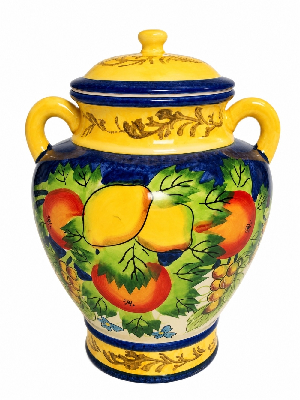 vintage hand-painted ceramic "For Nonni's" biscotti/cookie jar 10.5inch